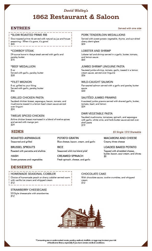 1862 Restaurant Menu p.2